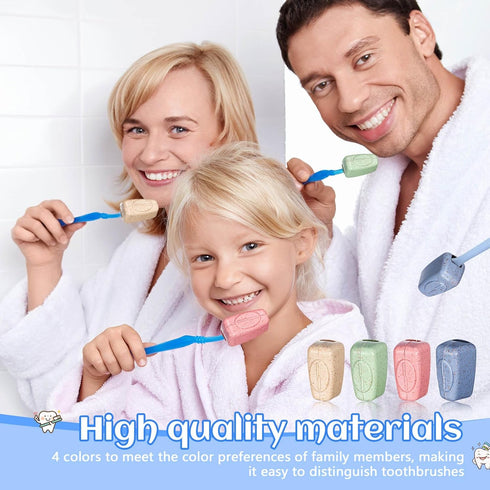 Willinglong 400 Pack Bathroom(4 Toothbrush Covers Portable Toothbrush Protector Coverings Clips Toothbrushes Caps