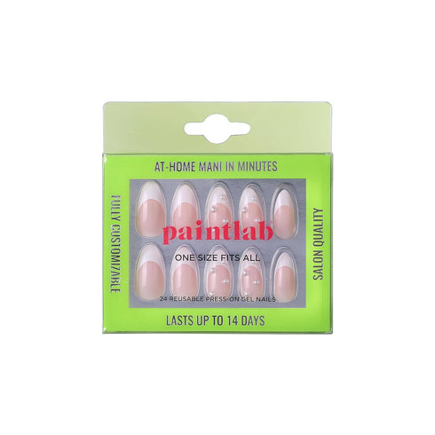 PaintLab Press On Nail Kit - 24 Piece Fake Nails with Glue, Nail File, Prep Pad & Cuticle Stick for Women & Girls