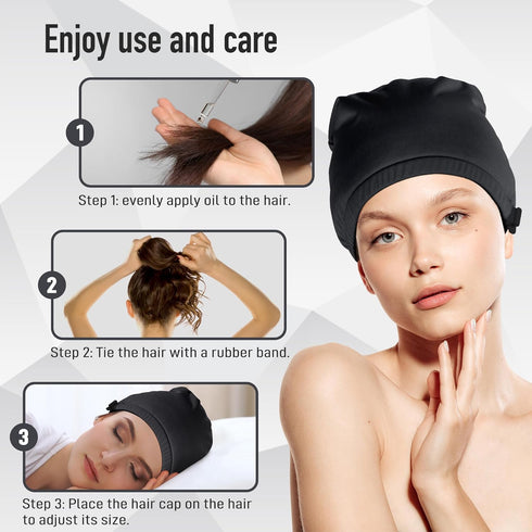 Pack Pack Castor Oil Wrap for Head,Elastic and Reusable Castor Oil Hat Organic Cotton for Women Sleeping,Double