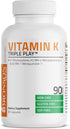 Bronson Vitamin K Triple Play | Full Spectrum Complex Vitamin K Supplement (K2 MK7, K2 MK4, K1) | 90 Capsules