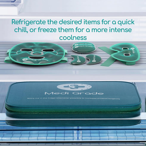 Medi Grade Cooling Ice Face Mask and Eye Mask for Puffy Eyes & Migraine Relief, ChillGel Technology