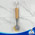 Pack 2 MR.SIGA Dish Brush with Bamboo Handle Built-in Scraper, Scrub Brush for Pans, Pots, Kitchen Sink Cleaning