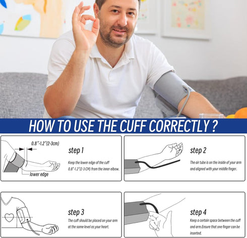 Extra Large Cuff Compatible with Omron 9”-21” Inches, XL Blood Pressure Replacement Cuff, Grey