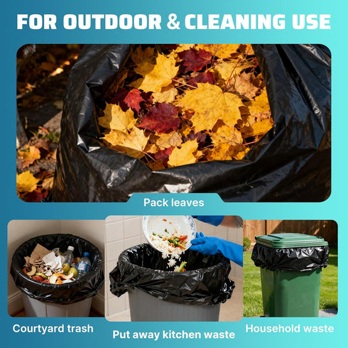 Zokaitwy 30-35 100 Count, 21 30-35 Packing Gallon Trash Bags Micron HDPE, Durable & Tear-Resistant Trash Can Liners