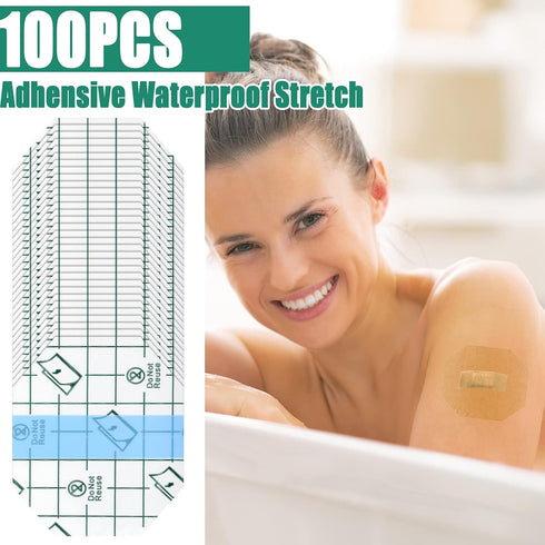Nuanchu 100 Pieces Waterproof Bandage - Clear Adhesive Protective Dressing for Tattoos (2.3 x 2.7 Inch)