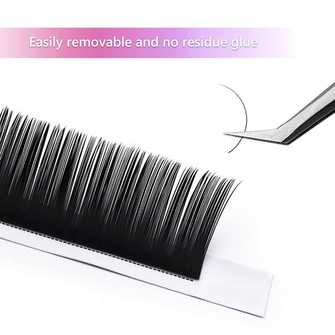 Lash Extensions Regular Volume Mixed Tray, 0.03 B Curl 8-14mm Premium Mink Silk Eyelash Extensions