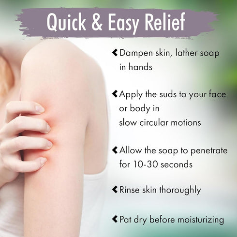Eczema Soap Bar for Face and Body All Natural Dermatitis, Psoriasis Treatment for Dry Itchy Flaky Skin Relief Gentle Detoxifying, Healing, Anti-Itch, Cleansing Skin Care Remedy Made in USA