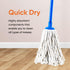 Superio String Mop, Cotton Mop for Hardwood Floor Cleaning, Self Wringing Mop for Home, Kitchen, Blue Heavy Duty