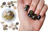 Steam Punk Encapsulated Nail Art Gear Cogs Charms, 100 Pieces, Steampunk 3D Metal Decal Art in Rose Gold and Silver