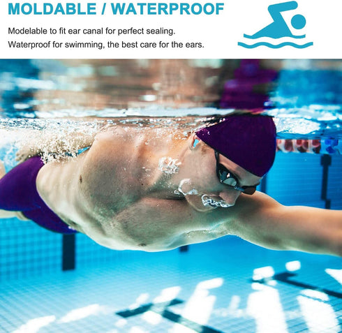 Reusable Silicone Ear Plugs - Waterproof Noise Cancelling EarPlugs for Sleeping, Mowing, Swimming, Concerts