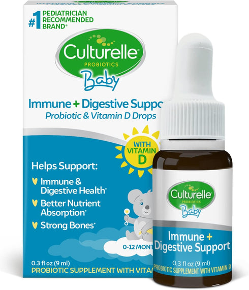 Culturelle Baby Probiotic Drops + Vitamin D, Immune & Digestive Health Support for Babies 0-12 Months, 30 Day Supply