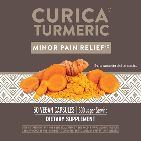 Nature's Way Curica Turmeric Minor Pain Relief, Max Bioavailability, Vegan, 60 Capsules