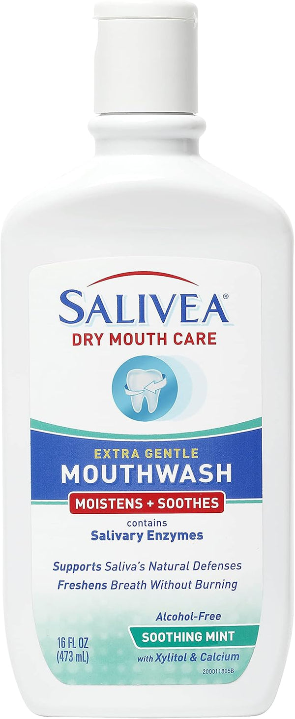 Dry Mouth Mouthwash - Soothing Mint Flavor with Natural Salivary Enzymes - Gentle Aid for Dry Mouth Care