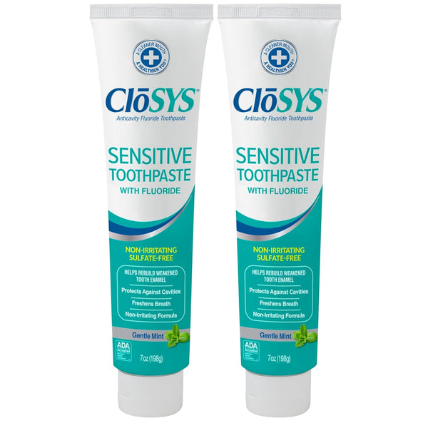 CloSYS Fluoride Toothpaste, 7 Ounce, Gentle Mint, Whitening, Enamel Protection, Sulfate Free, 2 Pack