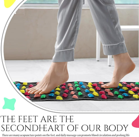 Workers(55.12 13.78 Inches) BBTO Foot Massage Mat Reflexology Walk Stone Road for Acupressure Foot Massage Acupoint Mat