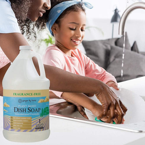 Ginger Lily Farms Botanicals Plant-Based Liquid Dish Soap, Fragrance-Free, 1 Gallon Refill (128 Fl. Oz.)