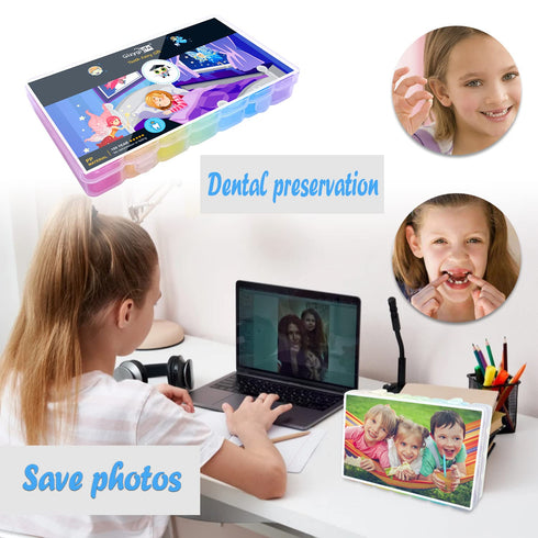 Tooth Fairy Box, Keepsake Tooth Holders for Kids, Tooth Container Box Gift, 2 PCS for Storing Baby's Lost Teeth