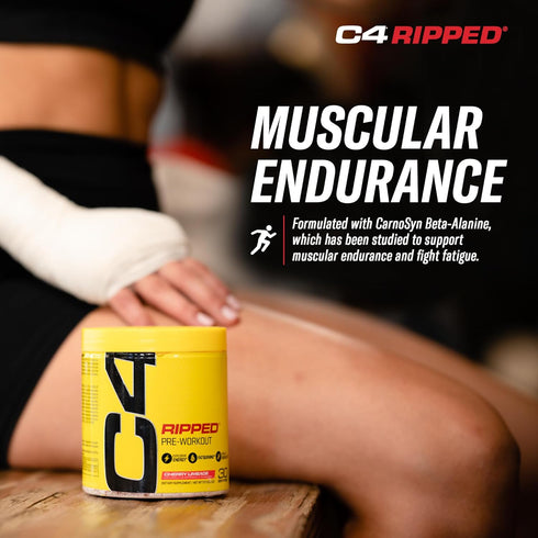 Cellucor C4 Ripped Pre Workout Powder, Cherry Lemonade, 30 Servings, Sugar Free Energy Supplement