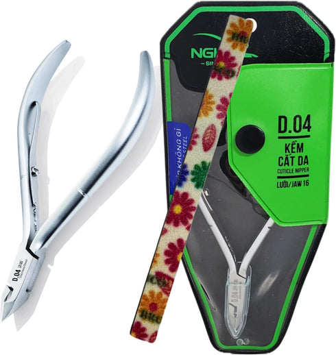 Nghia Professional Stainless Steel Cuticle Nipper C-05, Cuticle Cutter Trimmer with 1 Spring for Nail Care