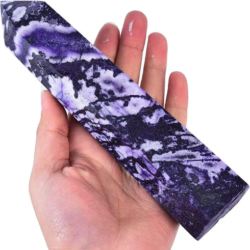 AMOYSTONE Purple Moss Agate Stone Tower - Obelisk Healing Crystal Rock Point Wand, Reiki Healing Gifts, 1.1-1.7 LBS