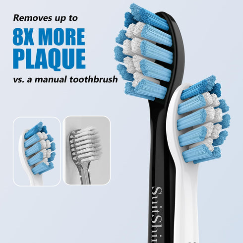 Replacement Toothbrush Heads for Philips Sonicare, 8 Pack, Compatible with Snap-on Handles
