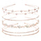 Jaciya Rhinestone Headband, 4 Pieces Rose Gold Bridal Headbands, Crystal Bling Hair Accessories