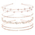 Jaciya Rhinestone Headband, 4 Pieces Rose Gold Bridal Headbands, Crystal Bling Hair Accessories