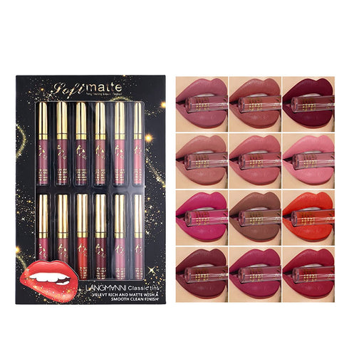 Matte Liquid Lipstick Set, Waterproof, Long Lasting, Non-Stick Cup, Velvety Liquid Lipstick, Kiss-proof, Durable Nude