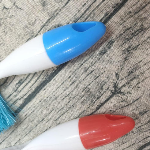 Jilukibo 2-Pack Soft Bristle Cleaning Brushes for Bed Sheets - Blue & Rose Red