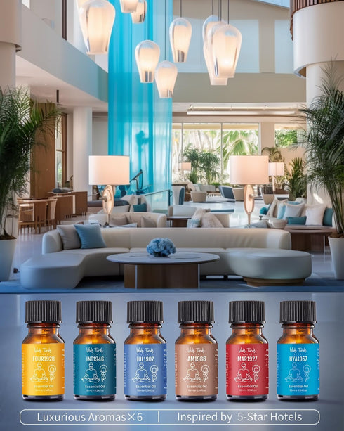 Set, Hotel Scent Diffuser Oil Luxury Hotel Fragrance Oils Collection, VEDA TINDA SCENT Waterless Diffuser Refills