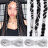 Silver Dreadlock Braids Hair Accessories, 2 Pieces 5M Braiding Hair Deco Stretchable Elastic Cord