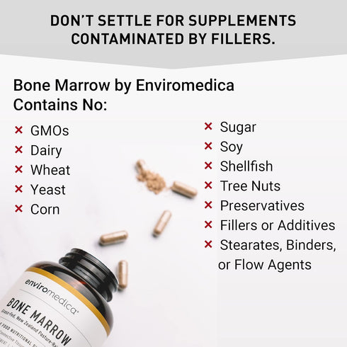Enviromedica Freeze-Dried Bone Marrow Complex - with Cartilage and MCHA from Grass-Fed New Zealand Bovine, 120ct