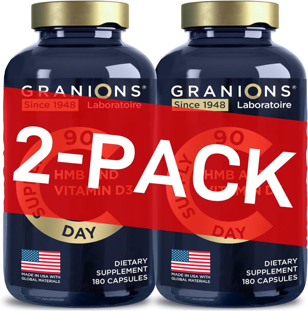 HMB and Vitamin D3 Supplement, 1000 MG HMB Capsules with D3 and Calcium, Muscle Recovery, 360 Count, 6-Month Supply
