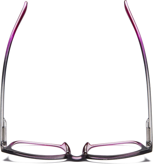 BLUELESS Women’s Reading Glasses - Fashion Ladies Readers (Black/Purple, 0.00)