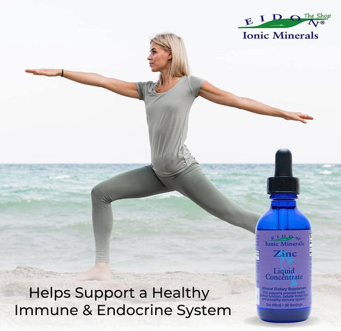 Eidon Ionic Minerals Liquid Zinc Concentrate - Ionic Zinc Supplement Drops for Adults and Kids, Immune System Support,