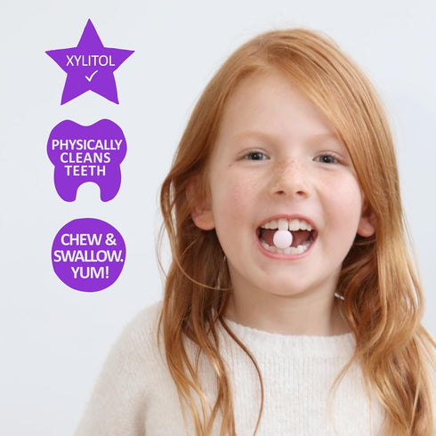 Jack N' Jill Tooth Sparkles, Calcium Chews for Teeth & Bone Development, Natural Strawberry, 60 Tablets