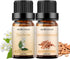 Sedbuwza Sandalwood & Jasmine Essential Oil Gift Set - 100% Pure Organic for Diffuser & Candle Making