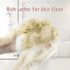 Shower Loofah Bath Sponge, 60G Exfoliating Body Scrubber, 4 Color Mesh Shower Pouf Balls for Body Wash (Caramel Coffee)