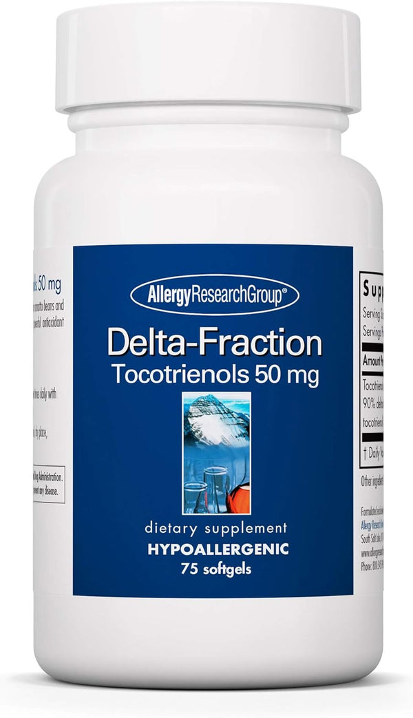 Allergy Research Group Delta-Fraction Tocotrienols Supplement, 50 mg Vitamin E, 75 Count Softgels