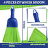 Domensi 4 Pcs Whisk Broom, Poly Fiber Handheld Brush for Indoor and Outdoor Cleaning