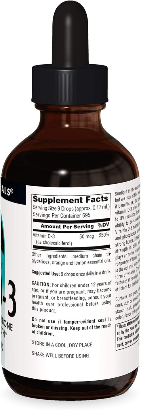 Source Naturals Vitamin D-3 Liquid Drops 2000 IU, Supports Bone & Immune Health, 4 Fluid oz