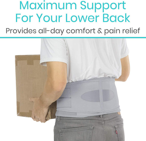 Vive Lower Back Support Brace for Men & Women, Dual Adjustable Lumbar Belt for Herniated Disc, Sciatica, Scoliosis Pain