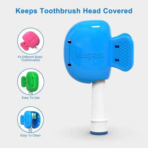 Mspan Toothbrush Protector Clip Pod, Compatible with Oral-B Philips Colgate for Manual & Electric Toothbrush - 2 Packs