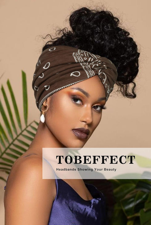Tobeffect Wide Headbands for Women, 7'' Extra Wide Boho Headwraps, Stretchy Hair Accessories