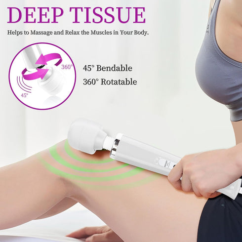 VZVJTR 10-Speed Wired Wand Massager for Women, Electric Handheld Deep Tissue Massager, Powerful Plug-in Full Body