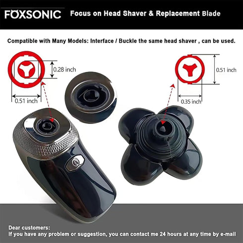 Men's Electric Shaver Replacement Heads - 5 Head Fiveblade for Wet & Dry Shaving, Waterproof Multi-Functional