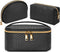 KTMOUW Makeup Bag, 3 Pcs Waterproof Cosmetic Bag Set, Portable Travel Organizer for Women, Black