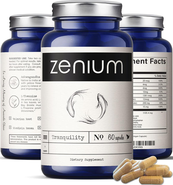 Calm The Mind & Body | Natural Relief Supplement | Ashwagandha, L-Theanine, GABA, Rhodiola | 60 Capsules