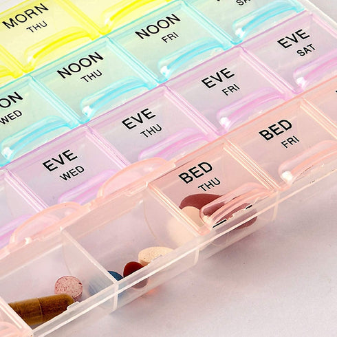 INKULTURE 28 4 Pack 1 Pill Medicine Organizer Reminder Storage Box Days or Weeks