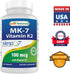 Best Naturals Vitamin K2 (MK7) with D3, 180 Tablets for Bone & Heart Health (5000 IU D3 & 100 mcg K2 MK7)